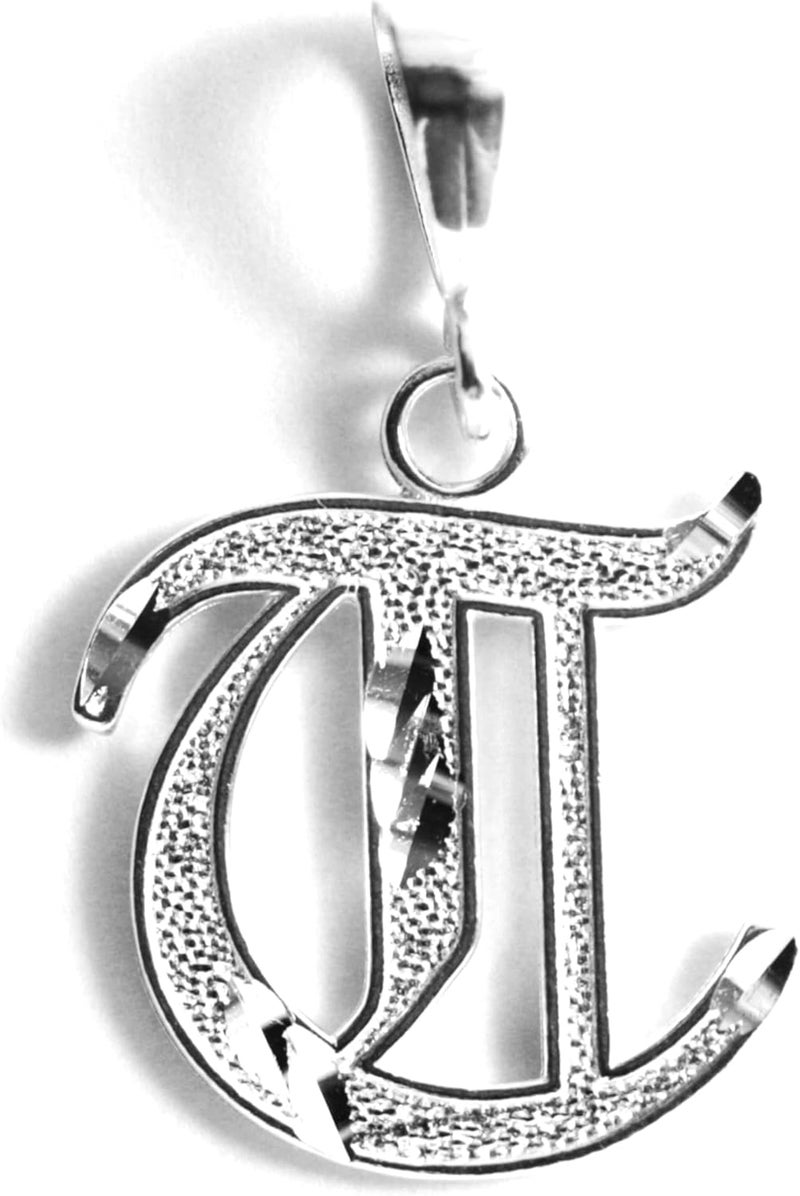 Deidreamers Personalized Gothic Old english Sterling Silver Initial A-Z Pendant. - Image 1